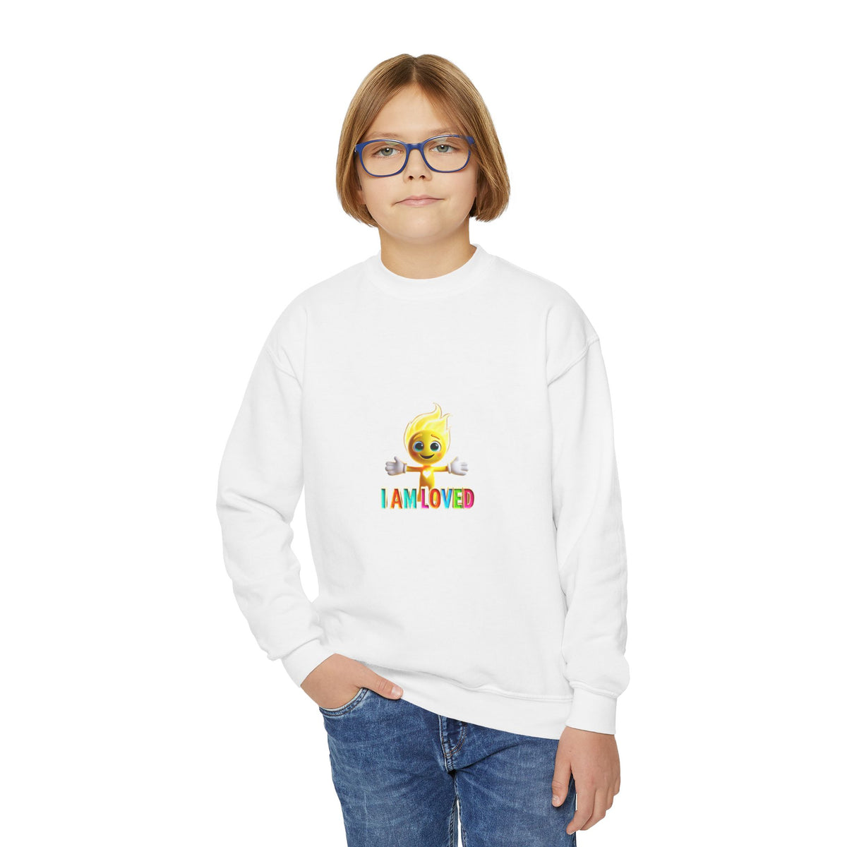 Tippy Zapp 'I Am Loved' — Youth Crewneck Sweatshirt