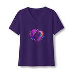 ZappMoms Mom and Child Heart Short Sleeve V-Neck Tee