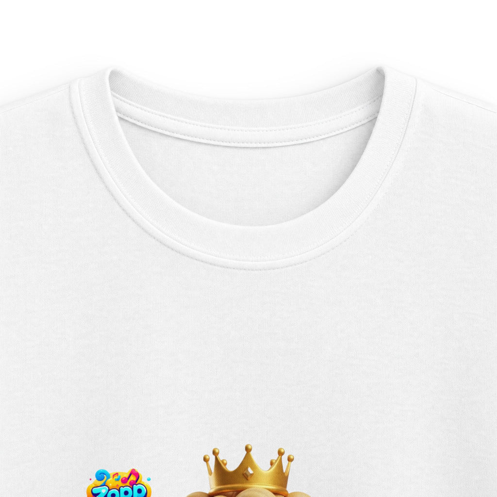 Kinder-T-Shirt – „Prinz Glitzer Zapp Figur“ Süße gekrönte Sonne Grafik