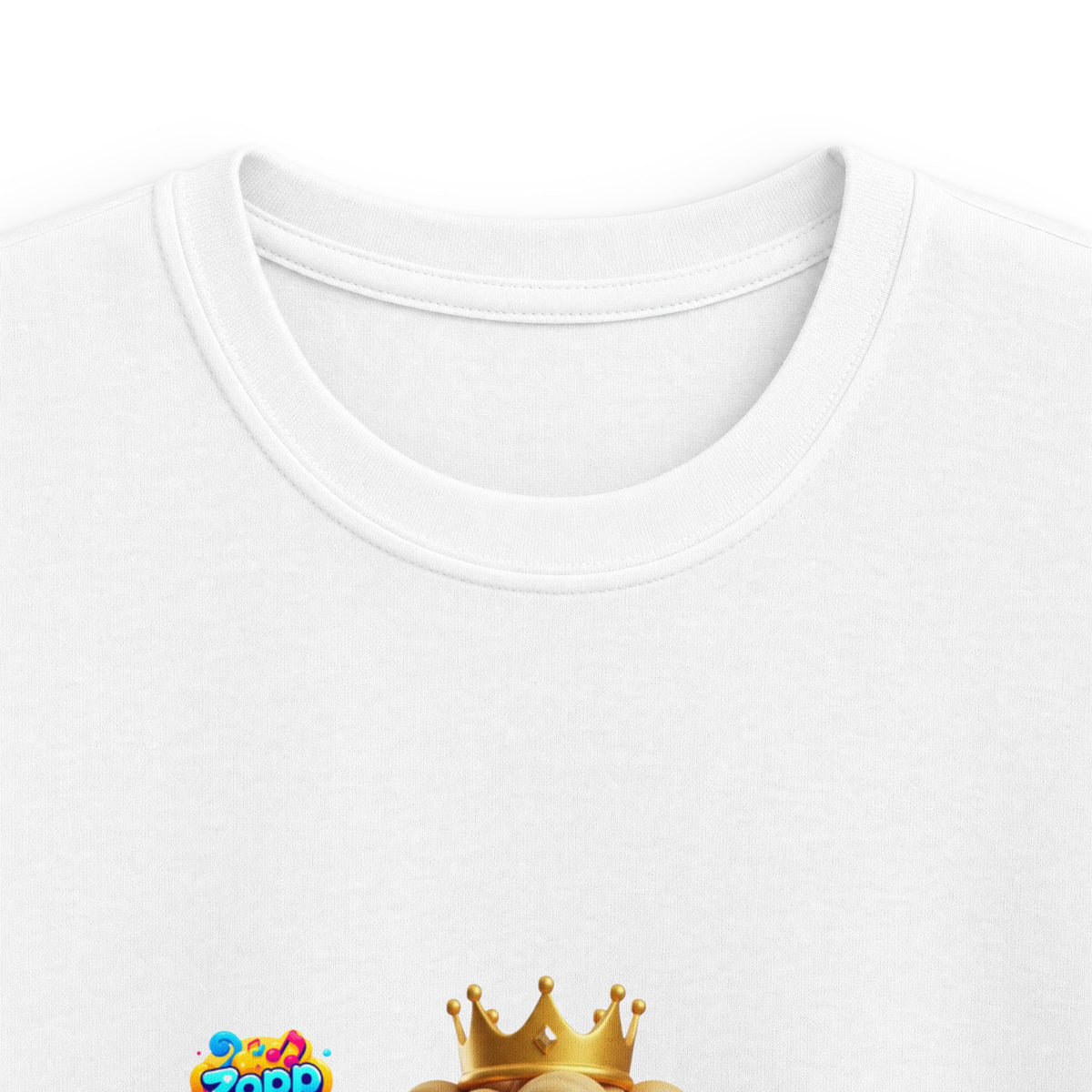 Kids Tee — "Prince Sparkle Zapp Character" Cute Crowned Sun Graphic