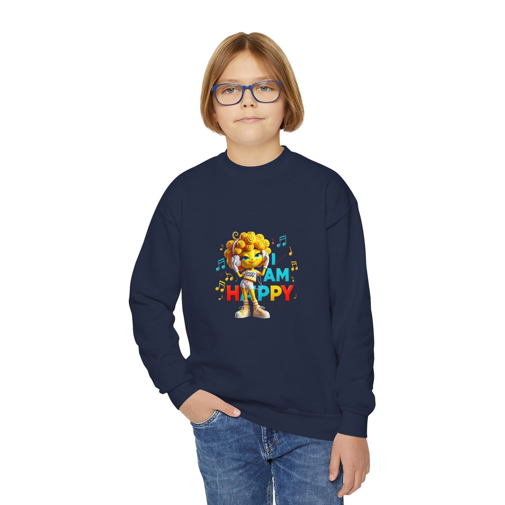 Zazzy Zapp "I Am Happy" — Youth Crewneck Sweatshirt