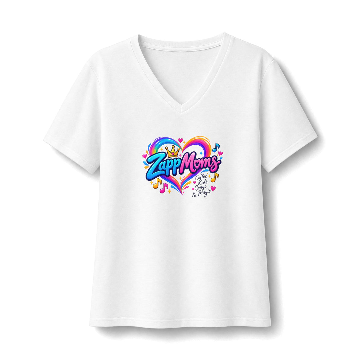 ZappMoms Heart V-Neck Tee