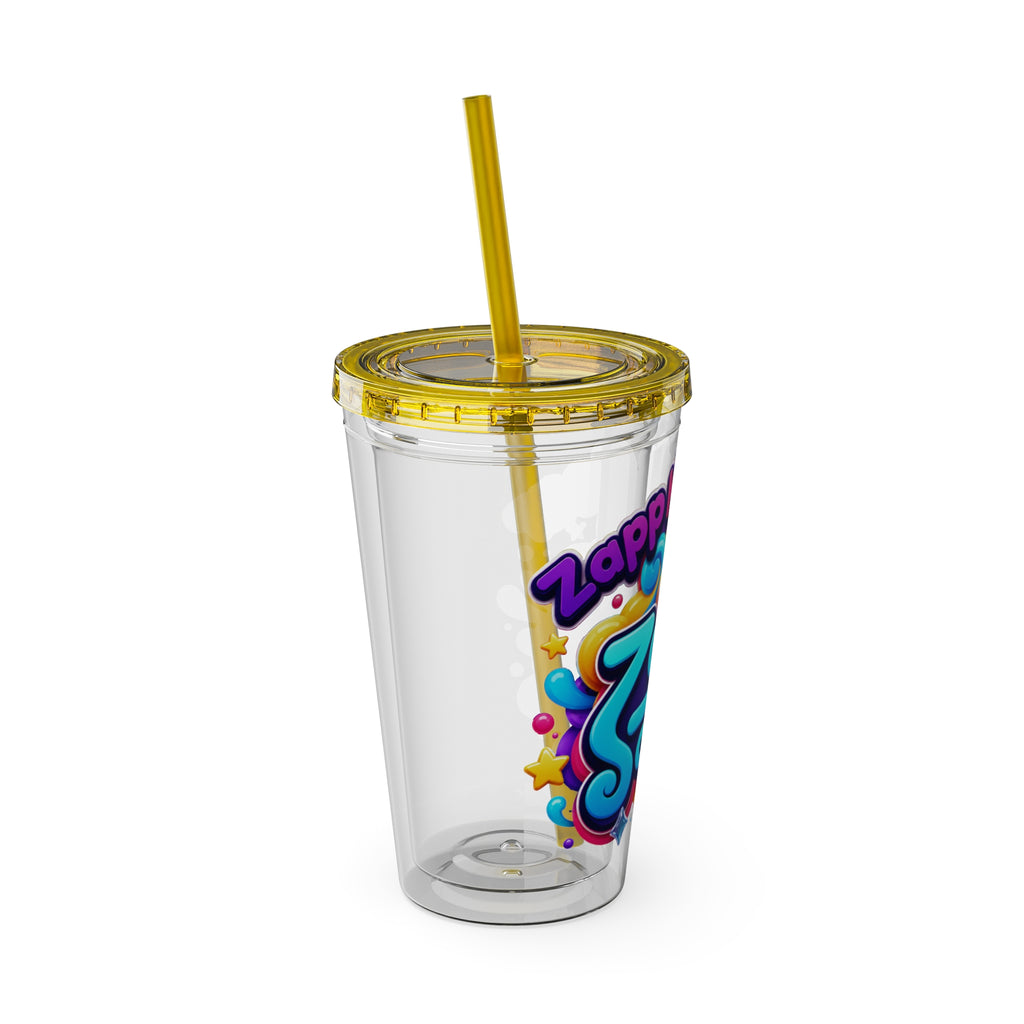 Zapp Songs Kids Tumbler with Straw — 16oz Colorful Music Logo Cup