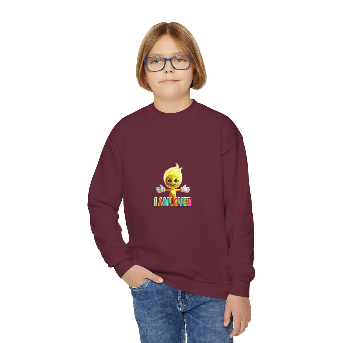 Tippy Zapp 'I Am Loved' — Youth Crewneck Sweatshirt