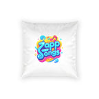 Zapp Songs Colorful Logo Poly Velvet Pillow — Bright Music-Themed Decorative Throw Pillow