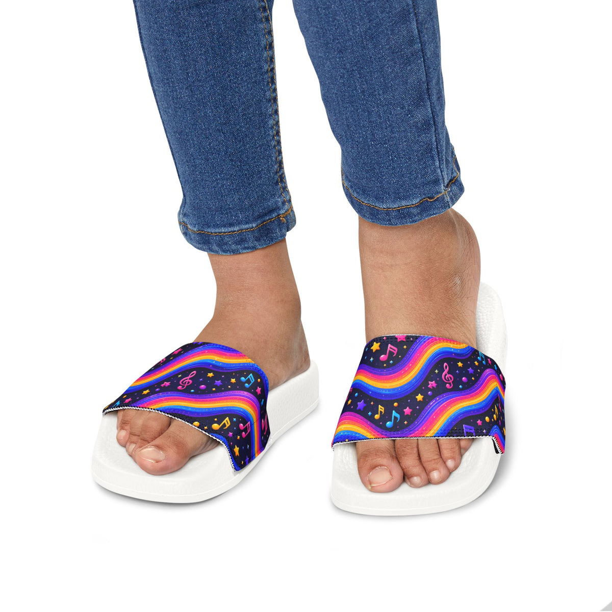 Zapp Songs Removable Rainbow Music Strap  —  Youth Slide Sandals
