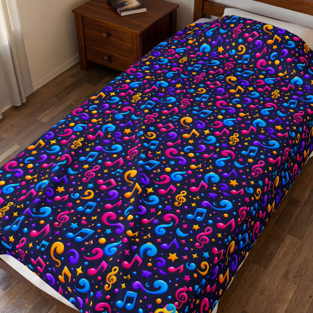Zapp Songs Musical Notes Velveteen Plush Blanket
