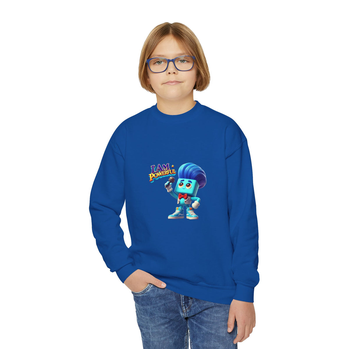 Rappa Zapp "I Am Powerful" — Youth Crewneck Sweatshirt