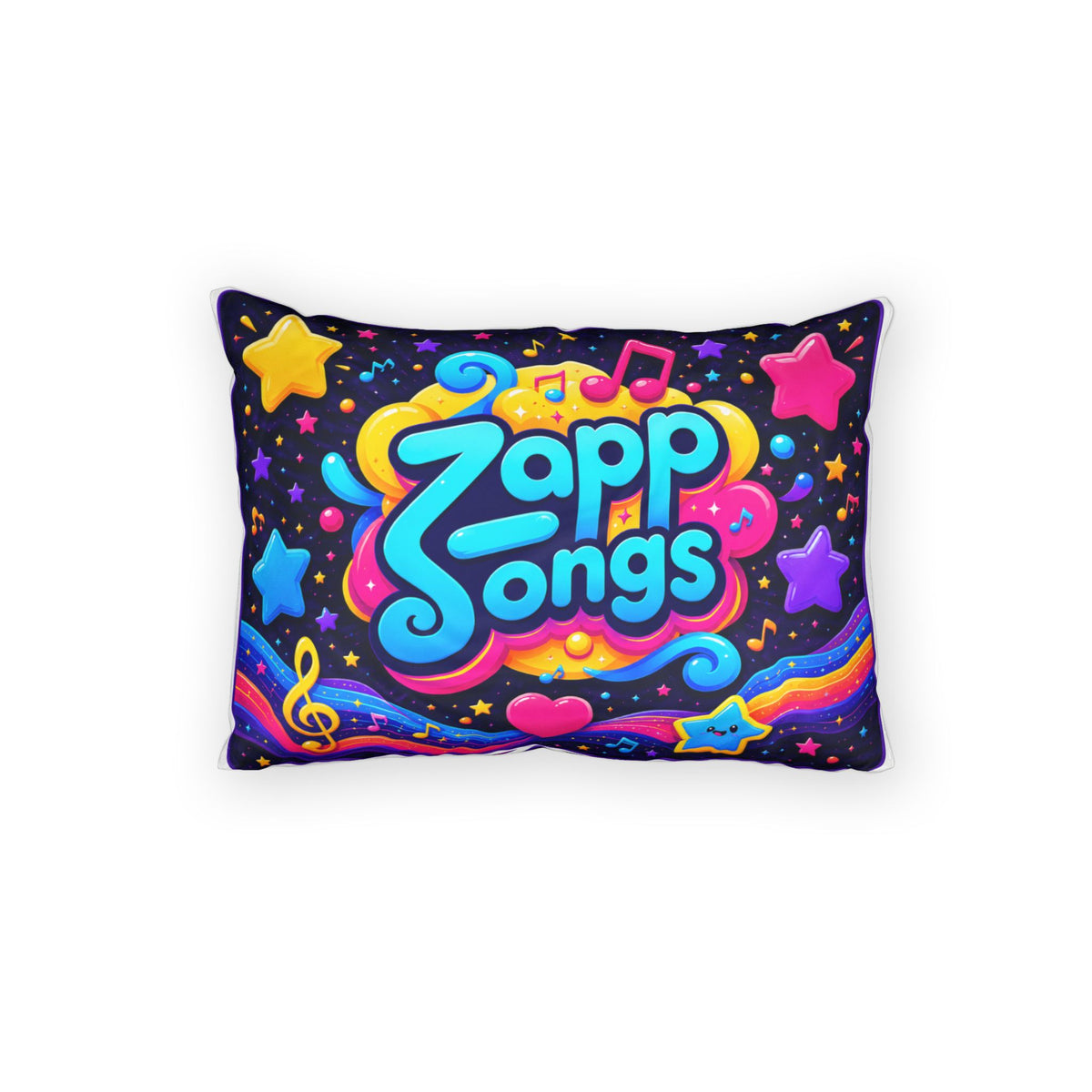 Zapp Songs Cotton Pillow Sham — Colorful Music Stars Decorative Pillowcase
