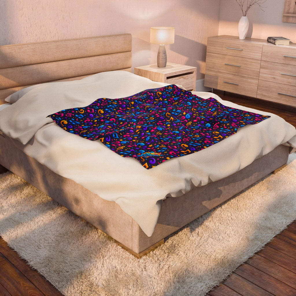 Zapp Songs Musical Notes Velveteen Plush Blanket
