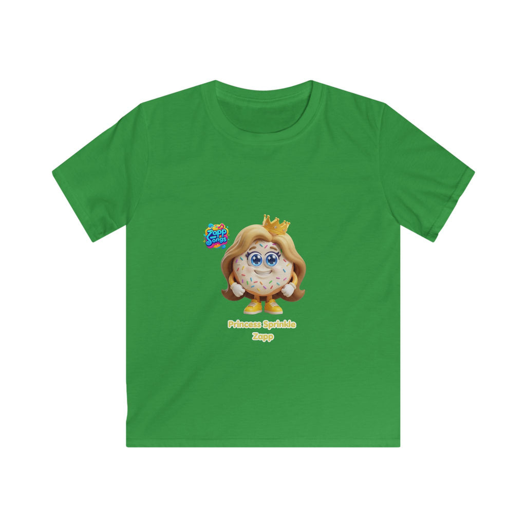 Kids Tee - Princess Sprinkle Donut Zapp Character  — Cute Crowned Sprinkle Character Shirt