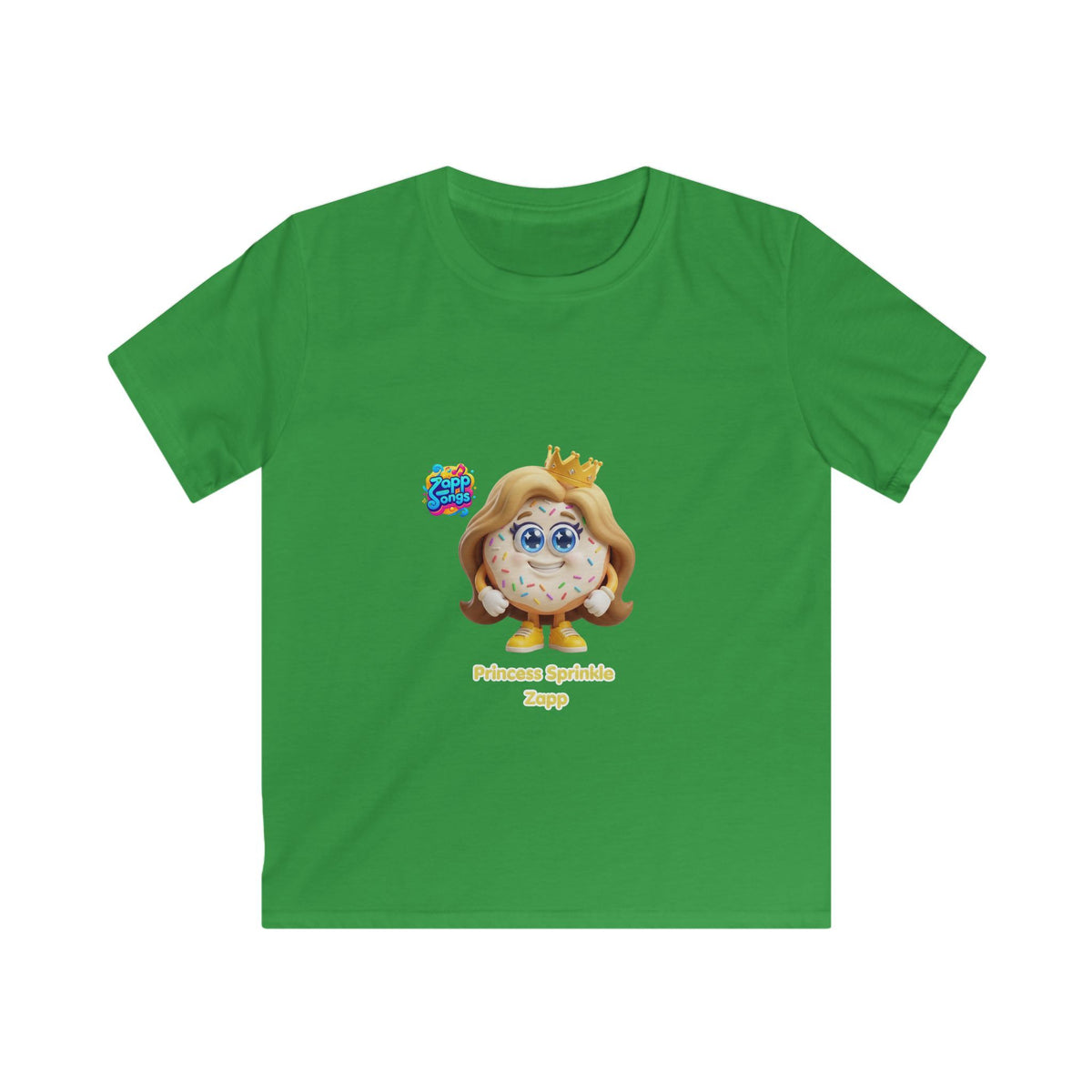 Kids Tee - Princess Sprinkle Donut Zapp Character  — Cute Crowned Sprinkle Character Shirt