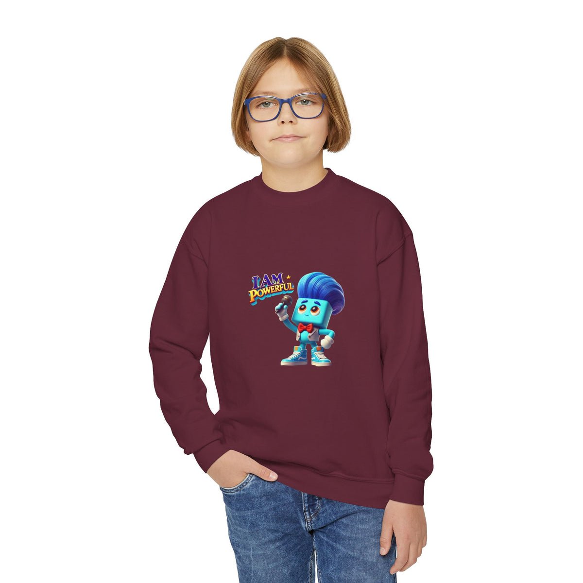 Rappa Zapp "I Am Powerful" — Youth Crewneck Sweatshirt