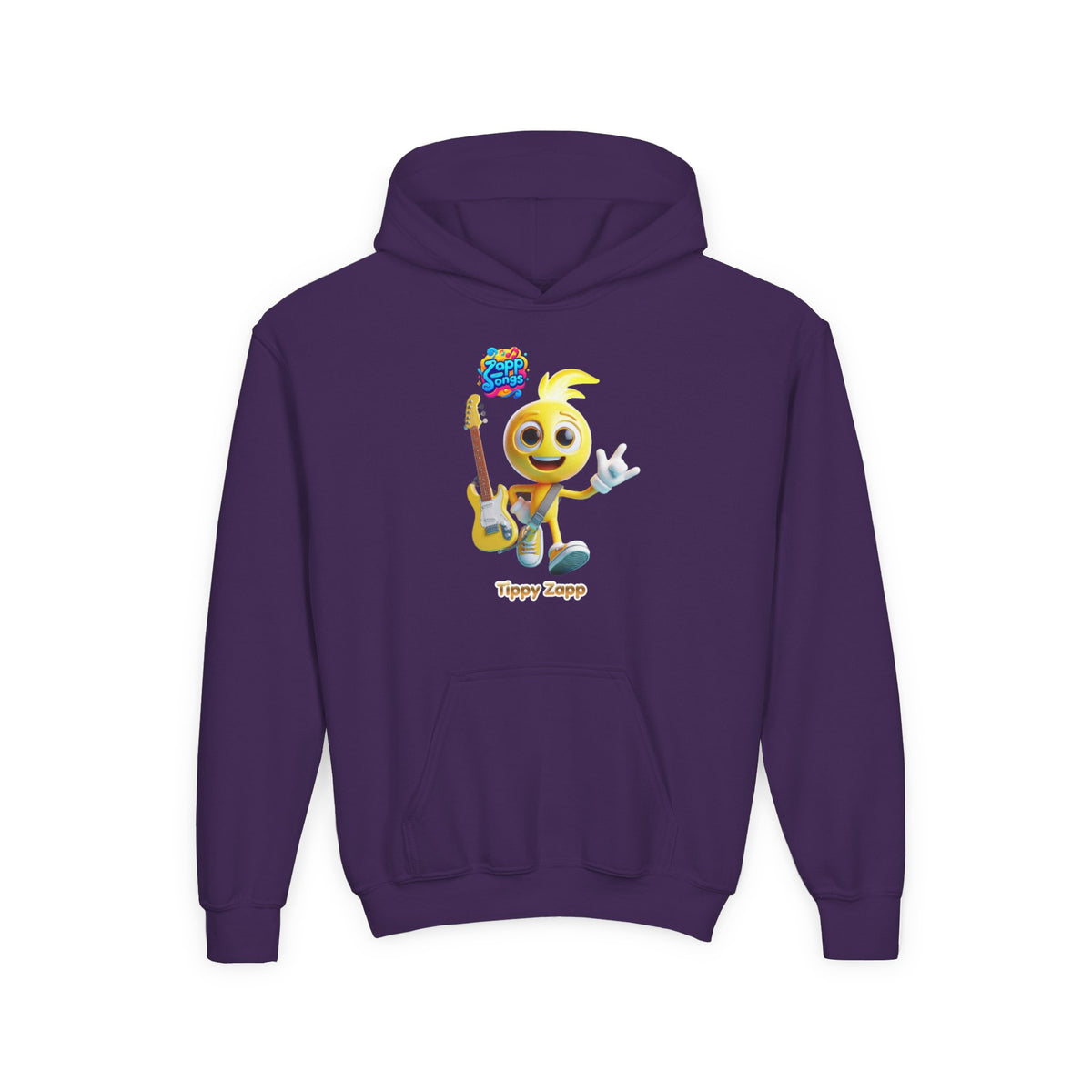 "Tippy Zapp" Guitar Character Kids Hoodie