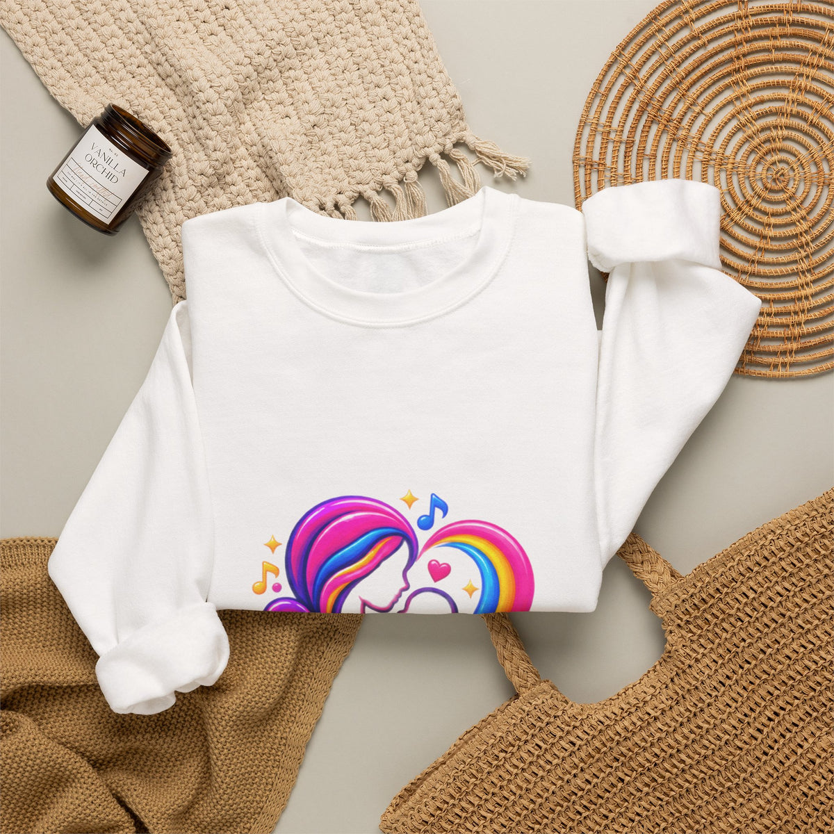 ZappMoms Heart Mom and Child Crewneck Sweatshirt