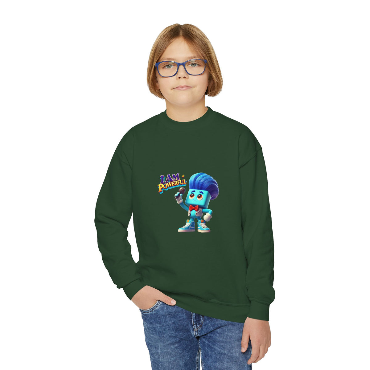 Rappa Zapp "I Am Powerful" — Youth Crewneck Sweatshirt