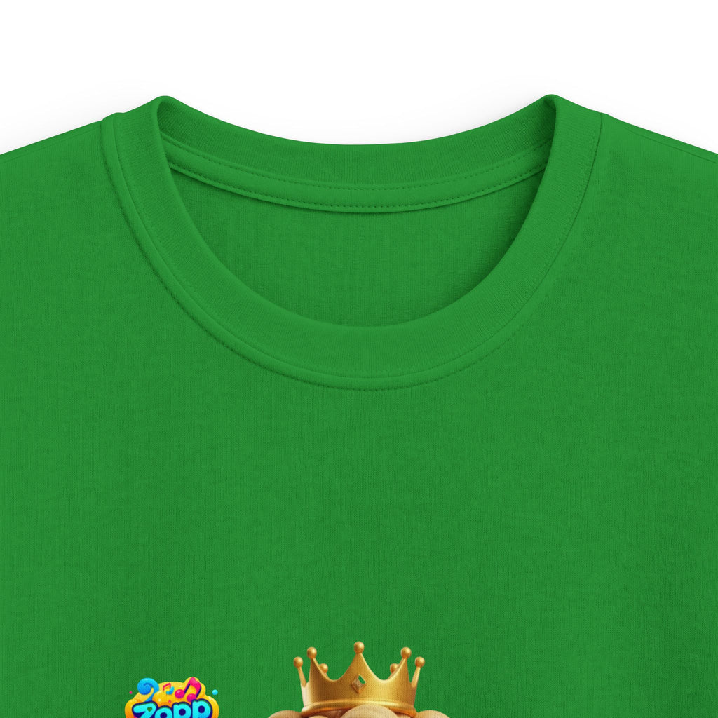 Kinder-T-Shirt – „Prinz Glitzer Zapp Figur“ Süße gekrönte Sonne Grafik