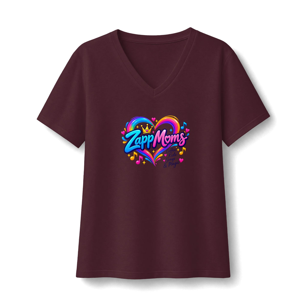 ZappMoms Heart V-Neck Tee