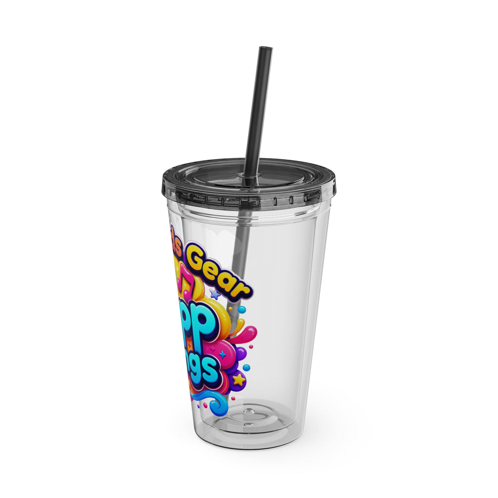 Zapp Songs Kids Tumbler with Straw — 16oz Colorful Music Logo Cup