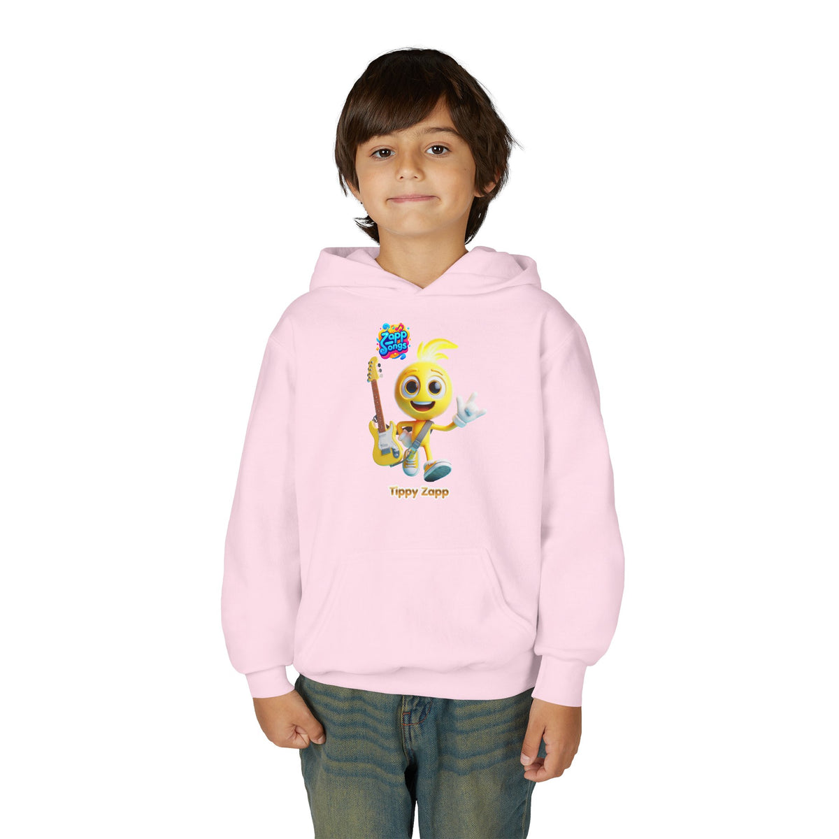 "Tippy Zapp" Guitar Character Kids Hoodie