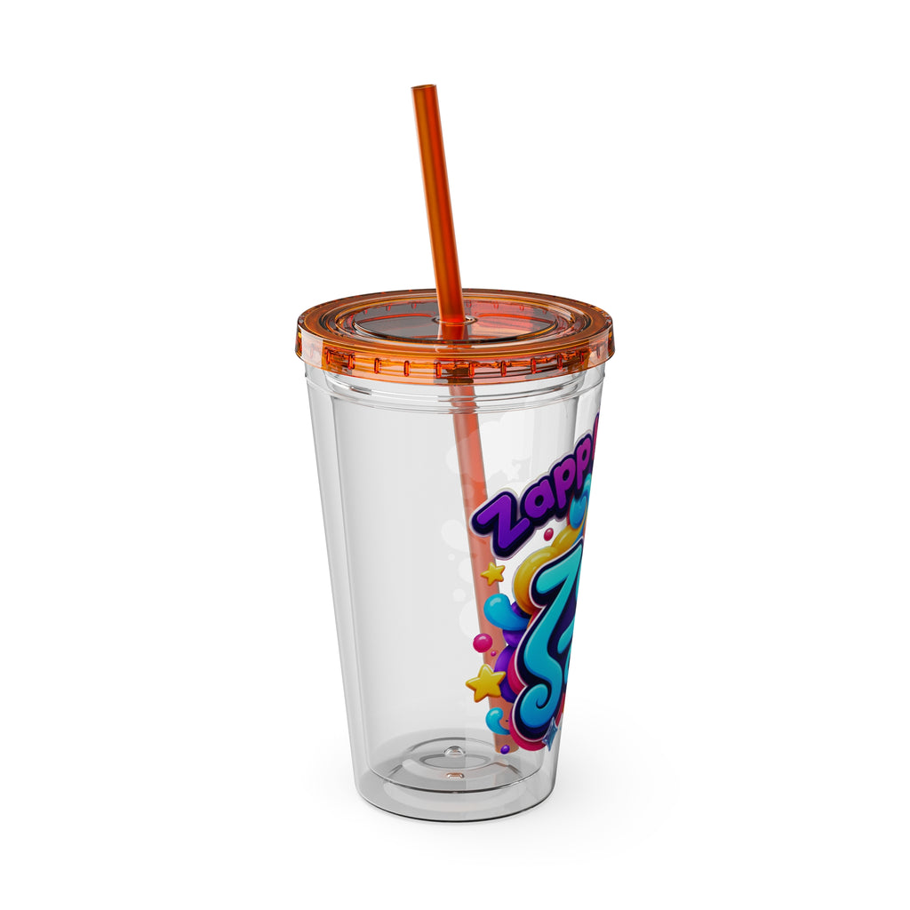 Zapp Songs Kids Tumbler with Straw — 16oz Colorful Music Logo Cup