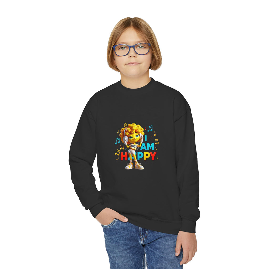 Zazzy Zapp "I Am Happy" — Youth Crewneck Sweatshirt