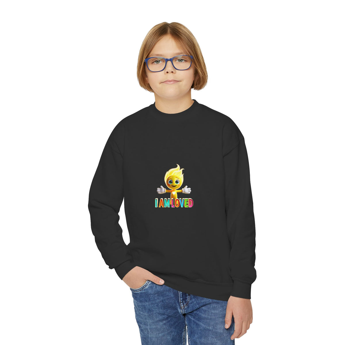 Tippy Zapp 'I Am Loved' — Youth Crewneck Sweatshirt