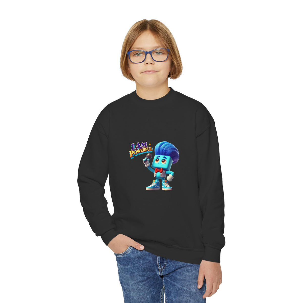 Rappa Zapp "I Am Powerful" — Youth Crewneck Sweatshirt