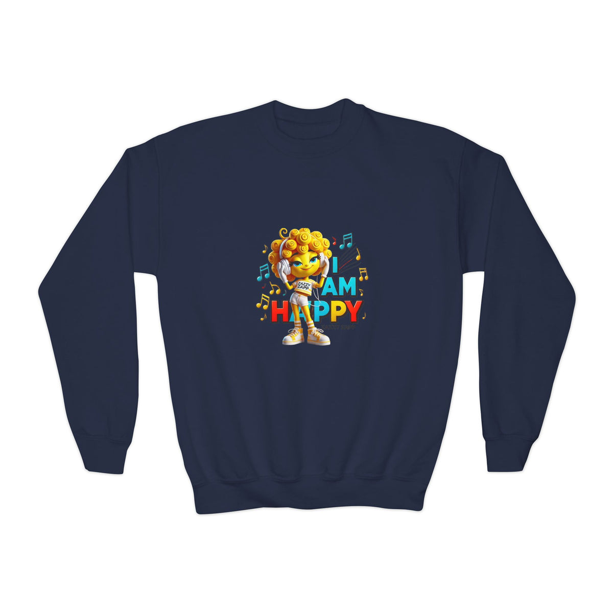 Zazzy Zapp "I Am Happy" — Youth Crewneck Sweatshirt