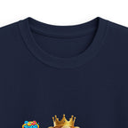 Kinder-T-Shirt – „Prinz Glitzer Zapp Figur“ Süße gekrönte Sonne Grafik